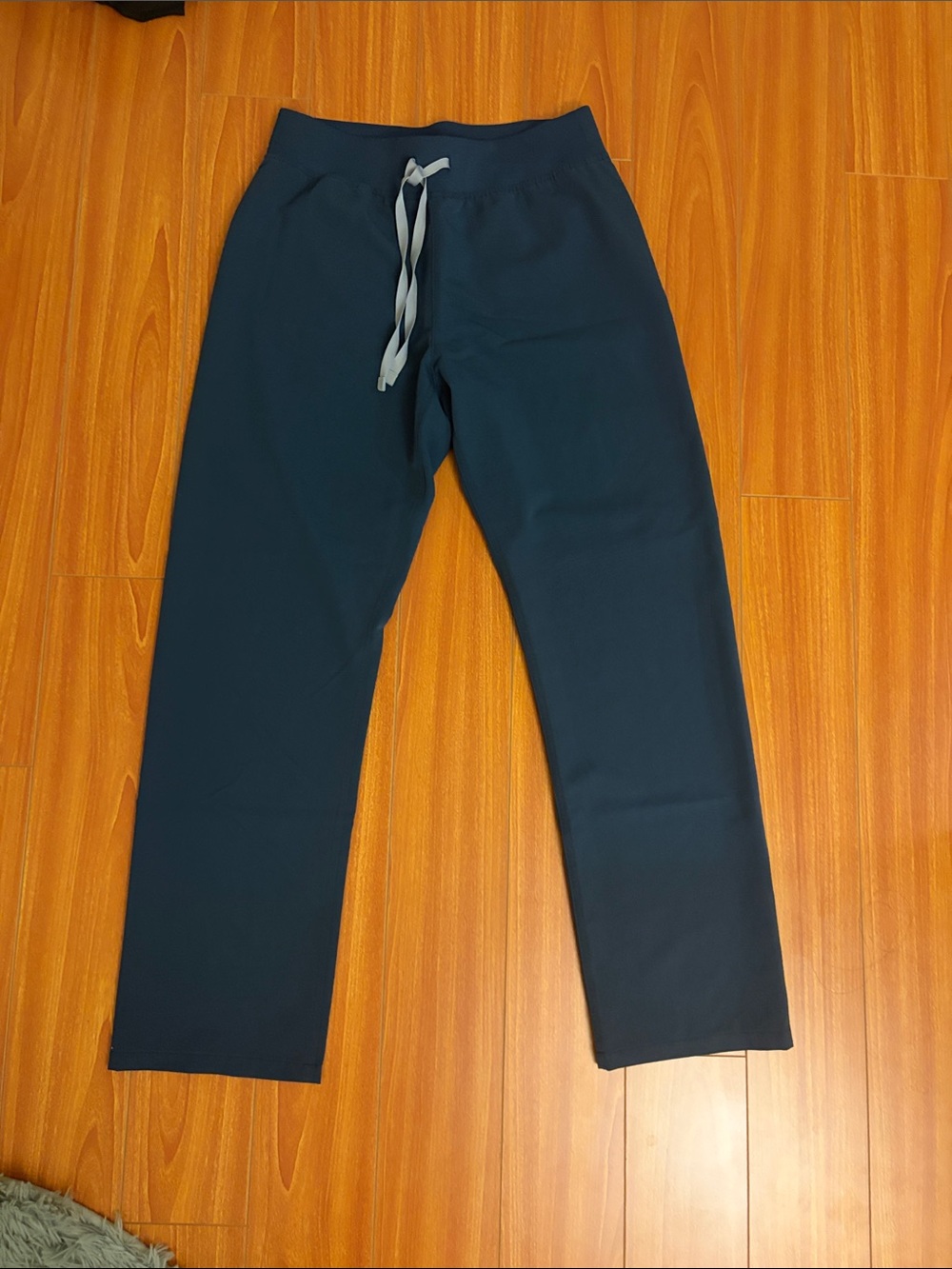Figs Women's Navy Blue Scrub Pants with Gray Drawstring